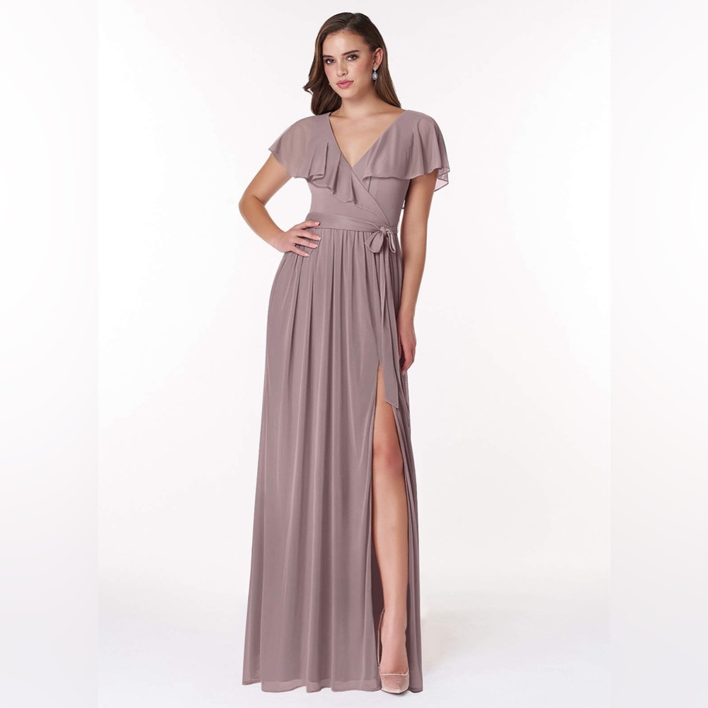 Azazie - dusk - Jael - bridesmaid dress - sleeves